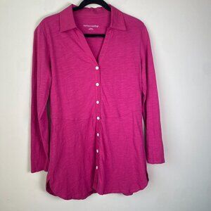 Soft Surroundings Tunic Pamplona 100% Cotton Heather Fuchsia Pink Size XS